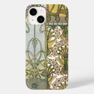 Art nouveau flowers alphonse mucha floral art Case-Mate iPhone 14 case