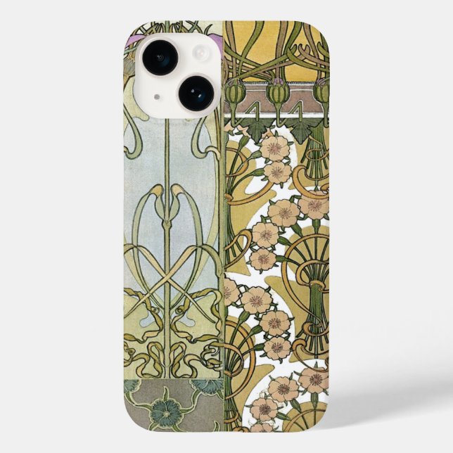 Art nouveau flowers alphonse mucha floral art Case-Mate iPhone case (Back)