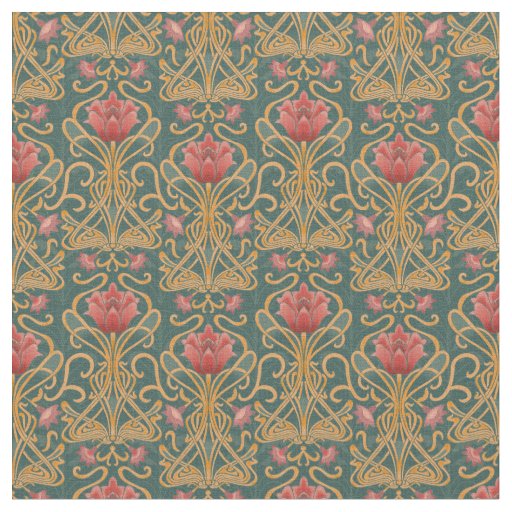 Art Nouveau flowers Fabric