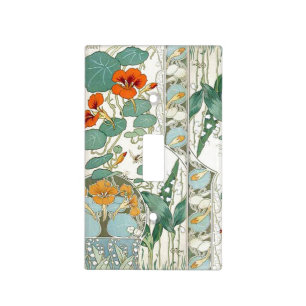 Art Nouveau Flowers Floral Light Switch Cover