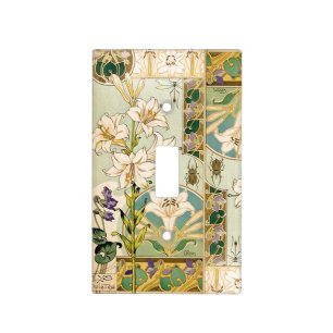 Art Nouveau Flowers Floral Light Switch Cover