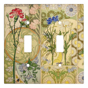 Art Nouveau Flowers Floral Light Switch Cover