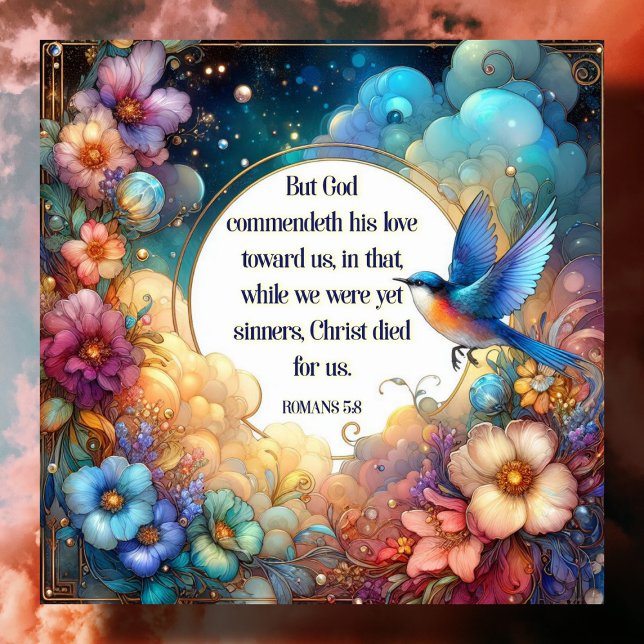Art Nouveau Flowers Scripture Easter Metal Print  (Creator Uploaded)