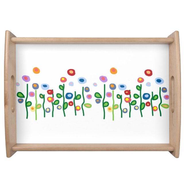 Art Nouveau flowers Serving Tray (Front)