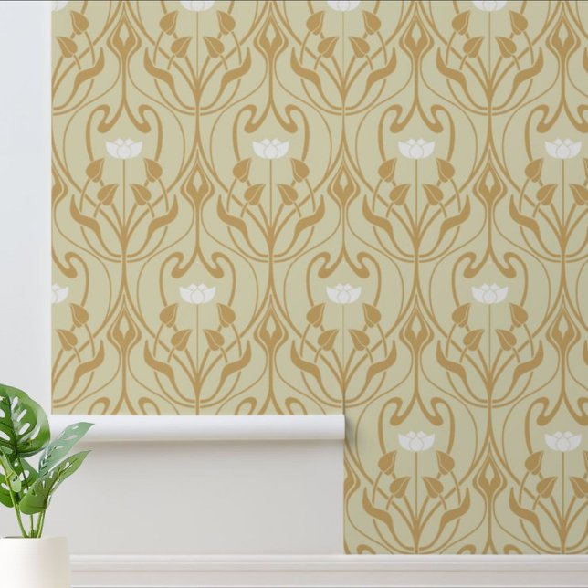 Art Nouveau Foliage & Floral Pattern Wallpaper (Creator Uploaded)