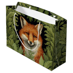 Art nouveau fox in the forest large gift bag
