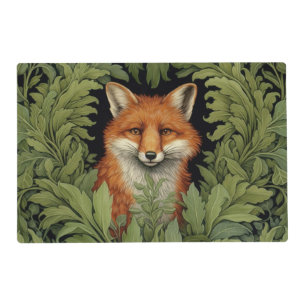 Art nouveau fox in the forest placemat