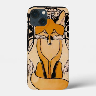 Art Nouveau Foxes Illustration Woodland Wildlife iPhone 13 Mini Case