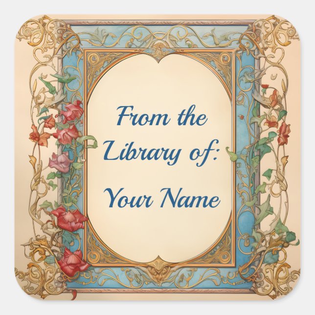Art Nouveau Frame Bookplate for Your Child (Front)