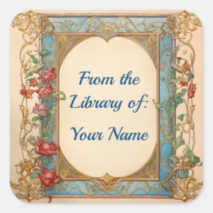 Art Nouveau Frame Bookplate for Your Child