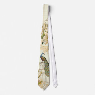 art nouveau french lily vintage birdcage peacock tie