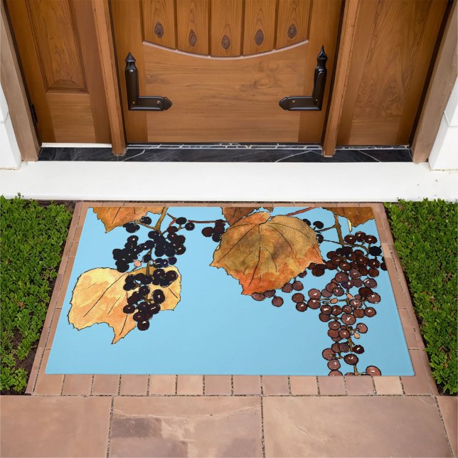 Art Nouveau Frost Grapes Doormat (Outdoor)