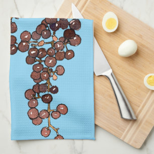 Art Nouveau Frost Grapes Kitchen Towel