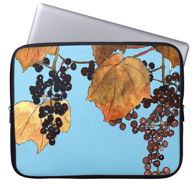 Art Nouveau Frost Grapes Laptop Sleeve (Front)