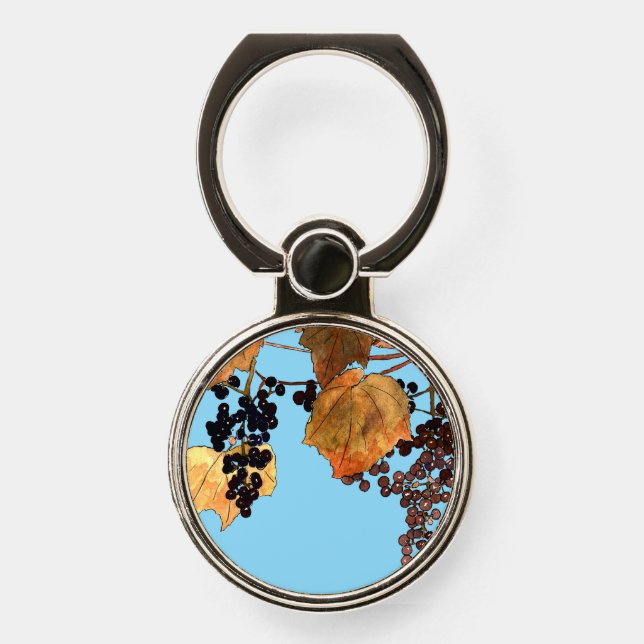 Art Nouveau Frost Grapes Phone Ring Stand (Front)