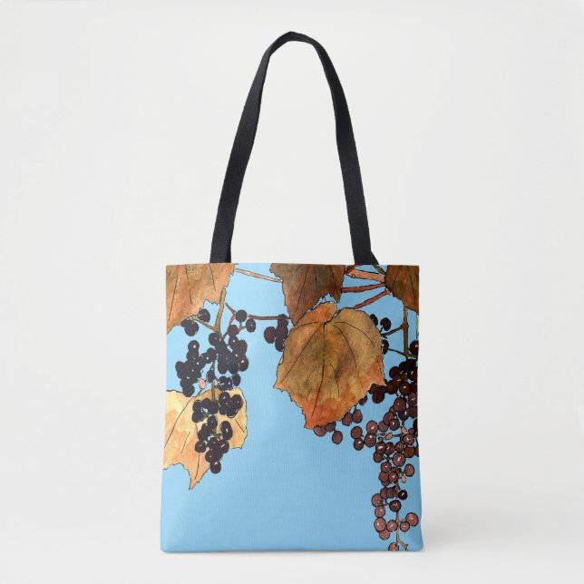 Art Nouveau Frost Grapes Tote Bag (Front)
