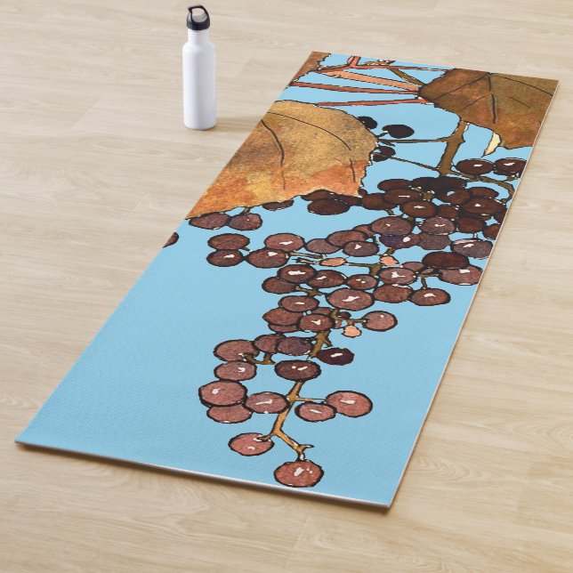 Art Nouveau Frost Grapes Yoga Mat (In Situ)