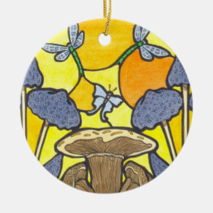 Art Nouveau Fungi Ceramic Ornament