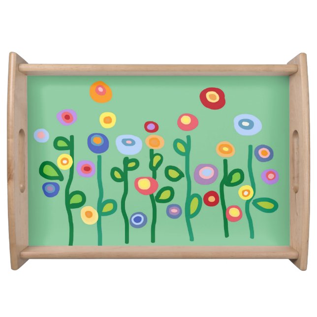 Art Nouveau garden flowers Serving Tray (Front)