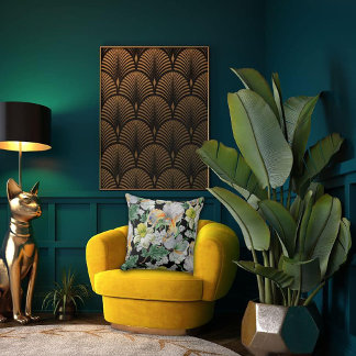 Art Nouveau Garden Muse Design Throw Pillow