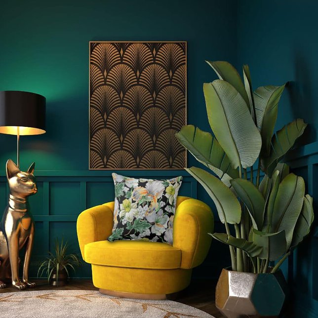 Art Nouveau Garden Muse Design Throw Pillow (Creator Uploaded)