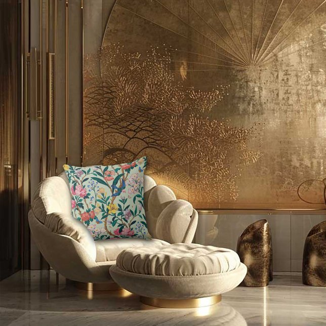 Art Nouveau Garden Muse Design Throw Pillow (Creator Uploaded)
