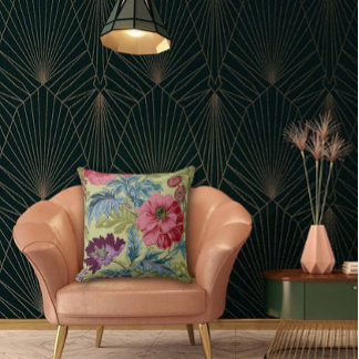 Art Nouveau Garden Muse Design Throw Pillow