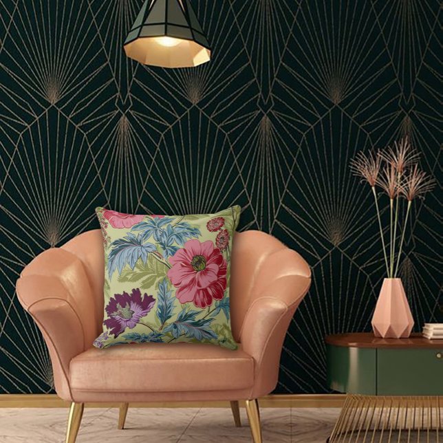 Art Nouveau Garden Muse Design Throw Pillow (Creator Uploaded)