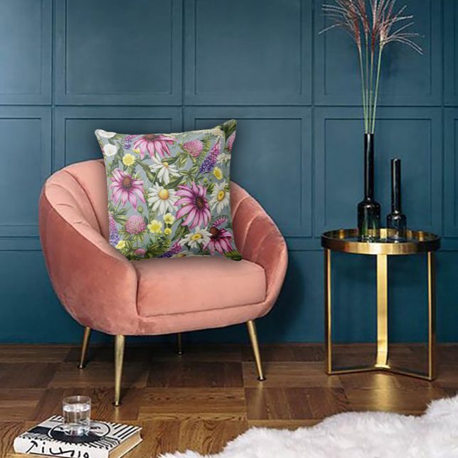 Art Nouveau Garden Muse Design Throw Pillow (Creator Uploaded)