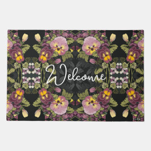 Art Nouveau Garden of Pansies Doormat