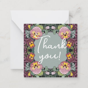 Art Nouveau Garden of Pansies Nostalgic Note Card