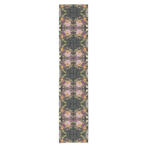 Art Nouveau Garden of Pansies Short Table Runner