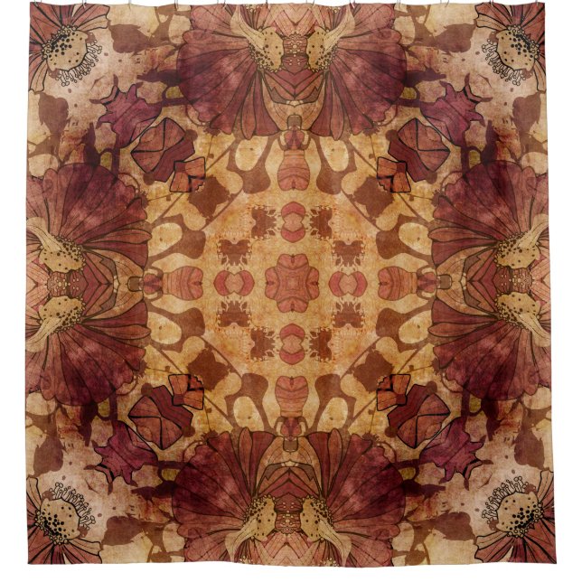 Art nouveau geometric, ornamental pattern. shower curtain (Front)