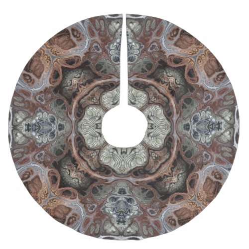 Art nouveau geometric vintage pattern  brushed polyester tree skirt
