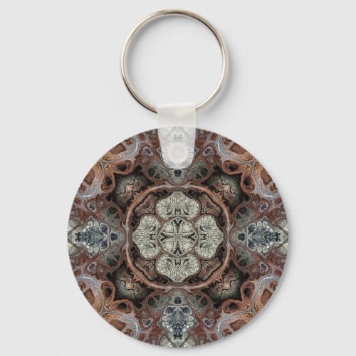 Art nouveau geometric vintage pattern  keychain