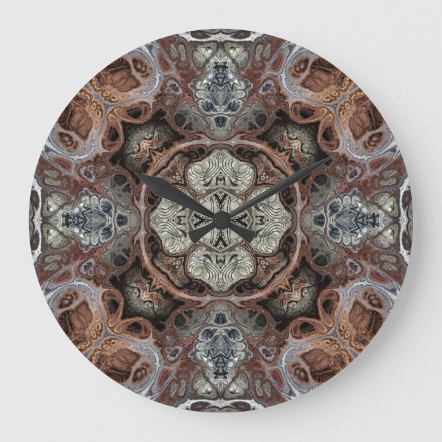 Art nouveau geometric vintage pattern  large clock (Front)