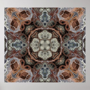Art nouveau geometric vintage pattern poster