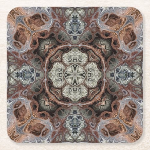 Art nouveau geometric vintage pattern  square paper coaster