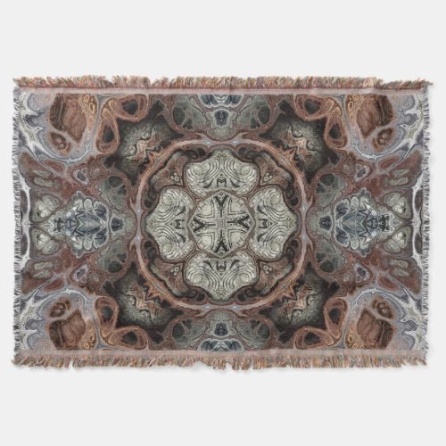 Art nouveau geometric vintage pattern  throw blanket