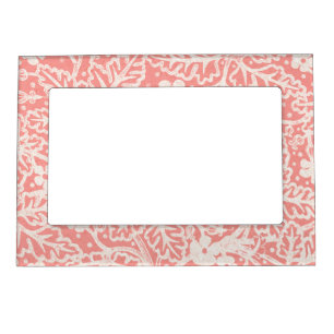 Art Nouveau geranium bush pattern pink Magnetic Frame