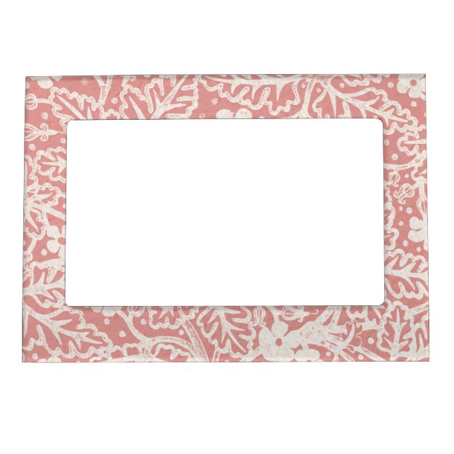 Art Nouveau geranium bush pattern pink Magnetic Frame (Front)