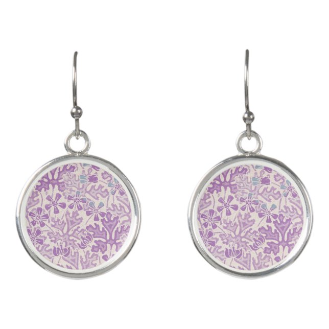 Art Nouveau Geranium Earrings (Front)