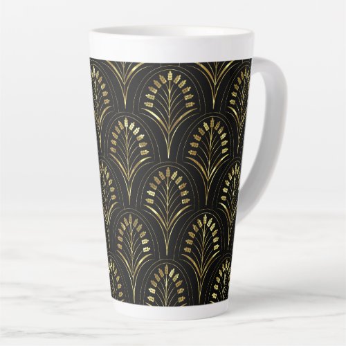 Art Nouveau Gold Flowers Latte Mug