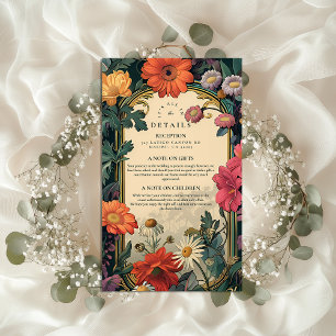 Art Nouveau Gold Frame Wedding Enclosure Card