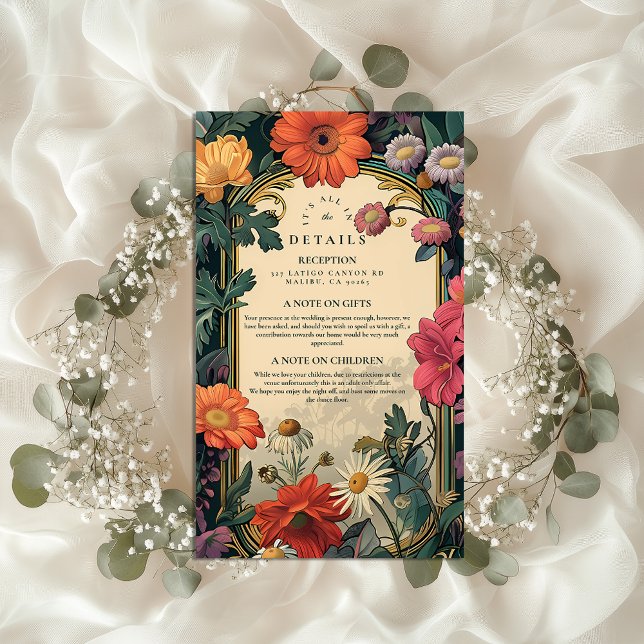 Art Nouveau Gold Frame Wedding Enclosure Card (Creator Uploaded)