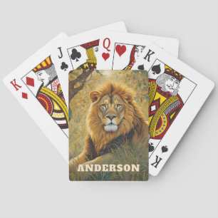 Art Nouveau Gold Lion Poker Cards