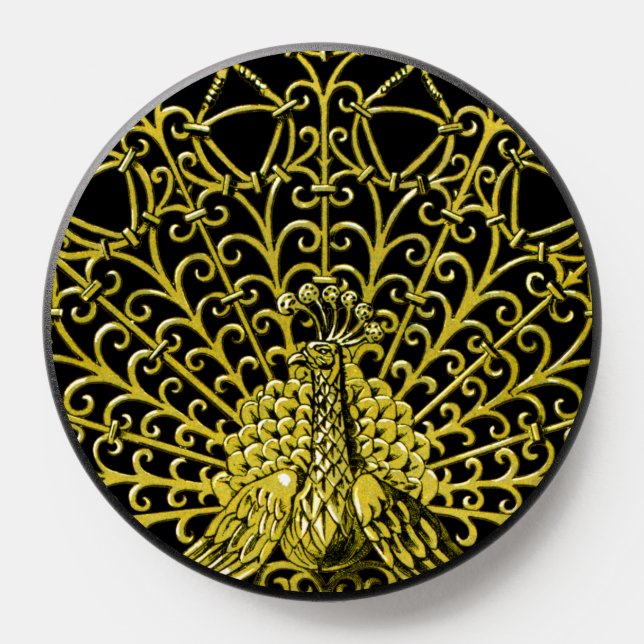 Art Nouveau Gold Peacock PopSocket (Popsocket)