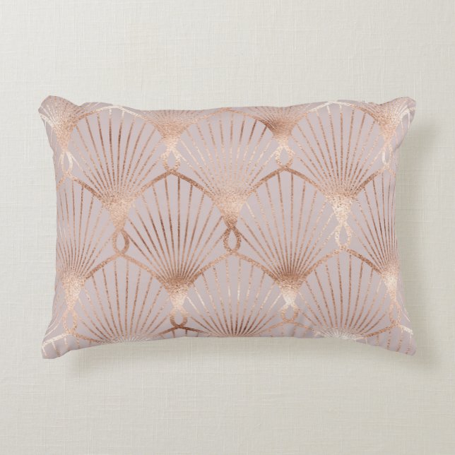 Art Nouveau Gold: Seamless Leaf Accent Pillow (Front)