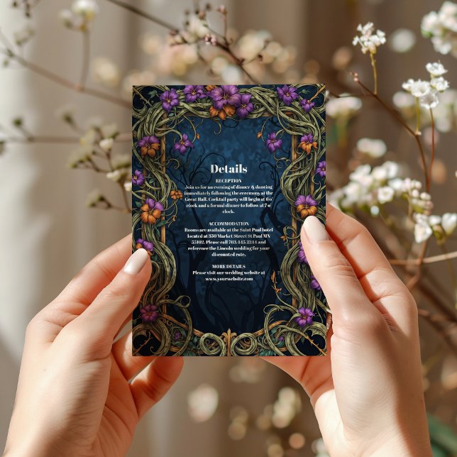 Art Nouveau Gothic Halloween Wedding Enclosure Card (Creator Uploaded)
