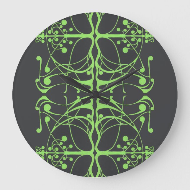 Art Nouveau Green Ornament Clock (Front)